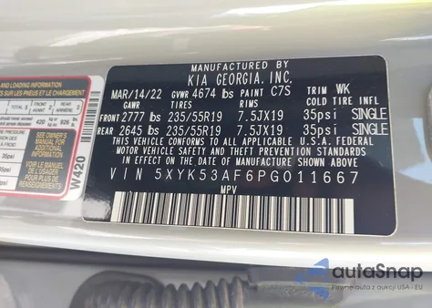 2023 Kia Sportage Sx-Prestige from USA, damaged, VIN 5XYK53AF6PG011667